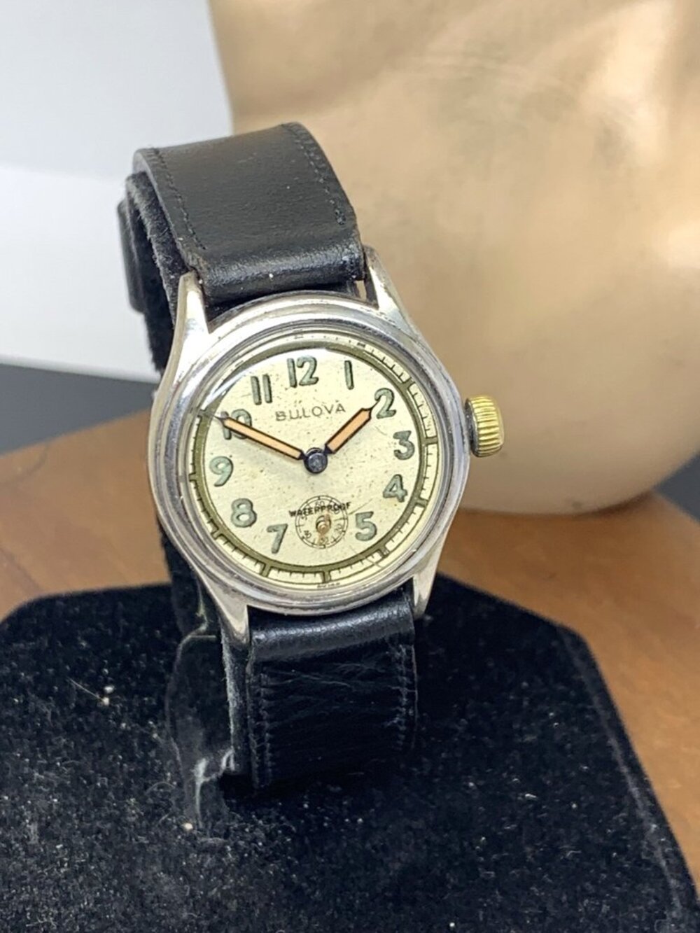Bulova Watch Vintage WWII Military 10AE Manual Wind Leather Strap 28mm - Picture 14 of 15